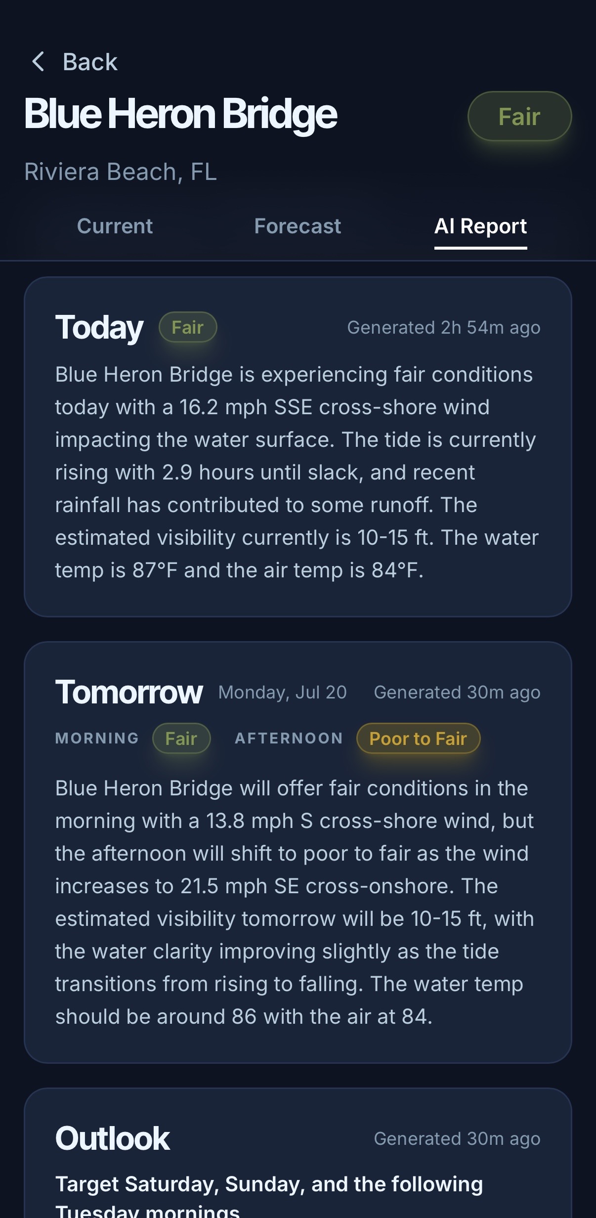 LucidSeas Pro, the full 7-day forecast